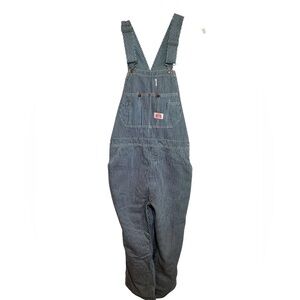 Round House Hickory Stripe Railroad Bib Overalls - Size 36 x 34 - Rare